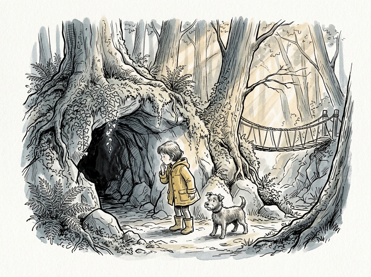Ink and wash illustration sample